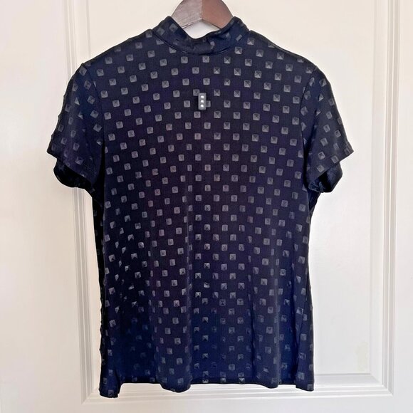 Jamie Sadock Women's Tshirt Black Tee Mock neck Shirt Short Sleeves Top Size M - Picture 5 of 10